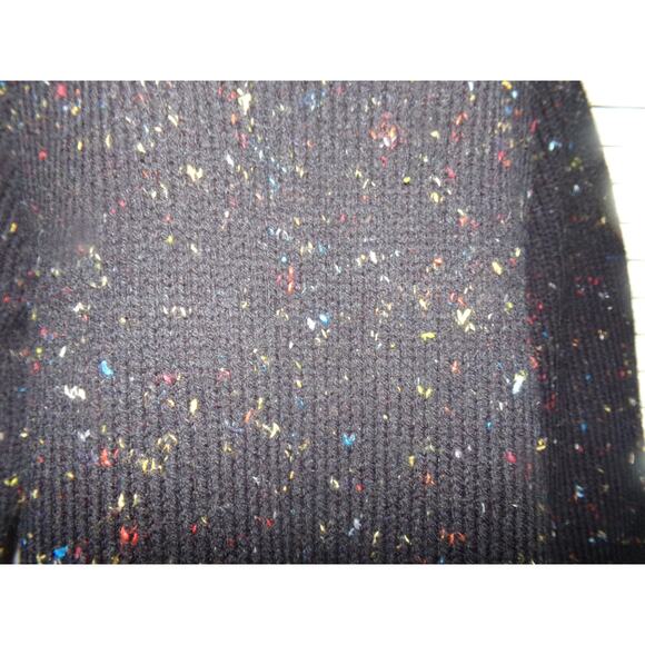 Vintage 80s splatter color fringed hem and sleeves sweater M - Picture 2 of 5